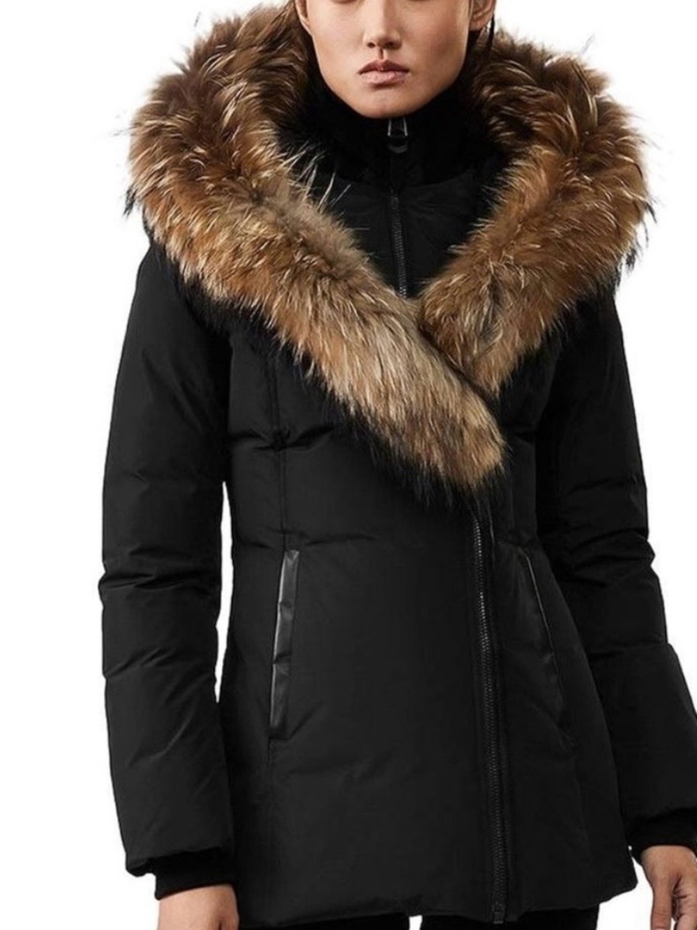 Mackage Adali Coat with natural fur signature collar